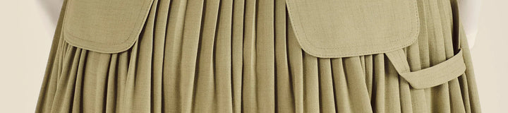 STUDIO SEOUL LINEN BLEND PLEATED SKIRT